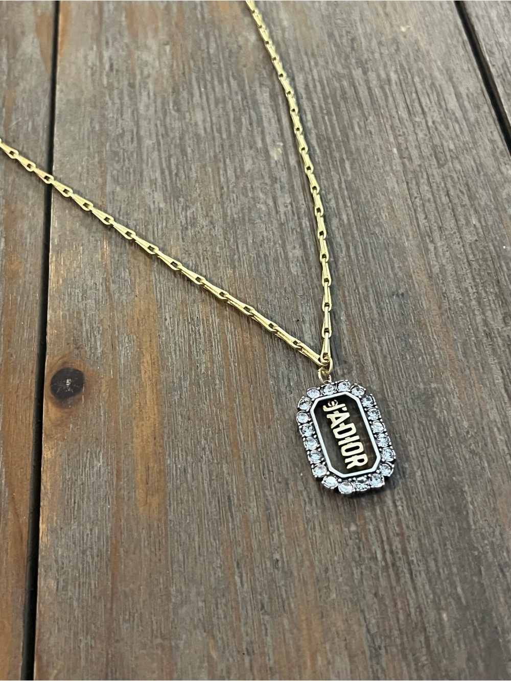 Two Tone Crystal 'J'Adior' Pendant Necklace - Picture 4 of 8